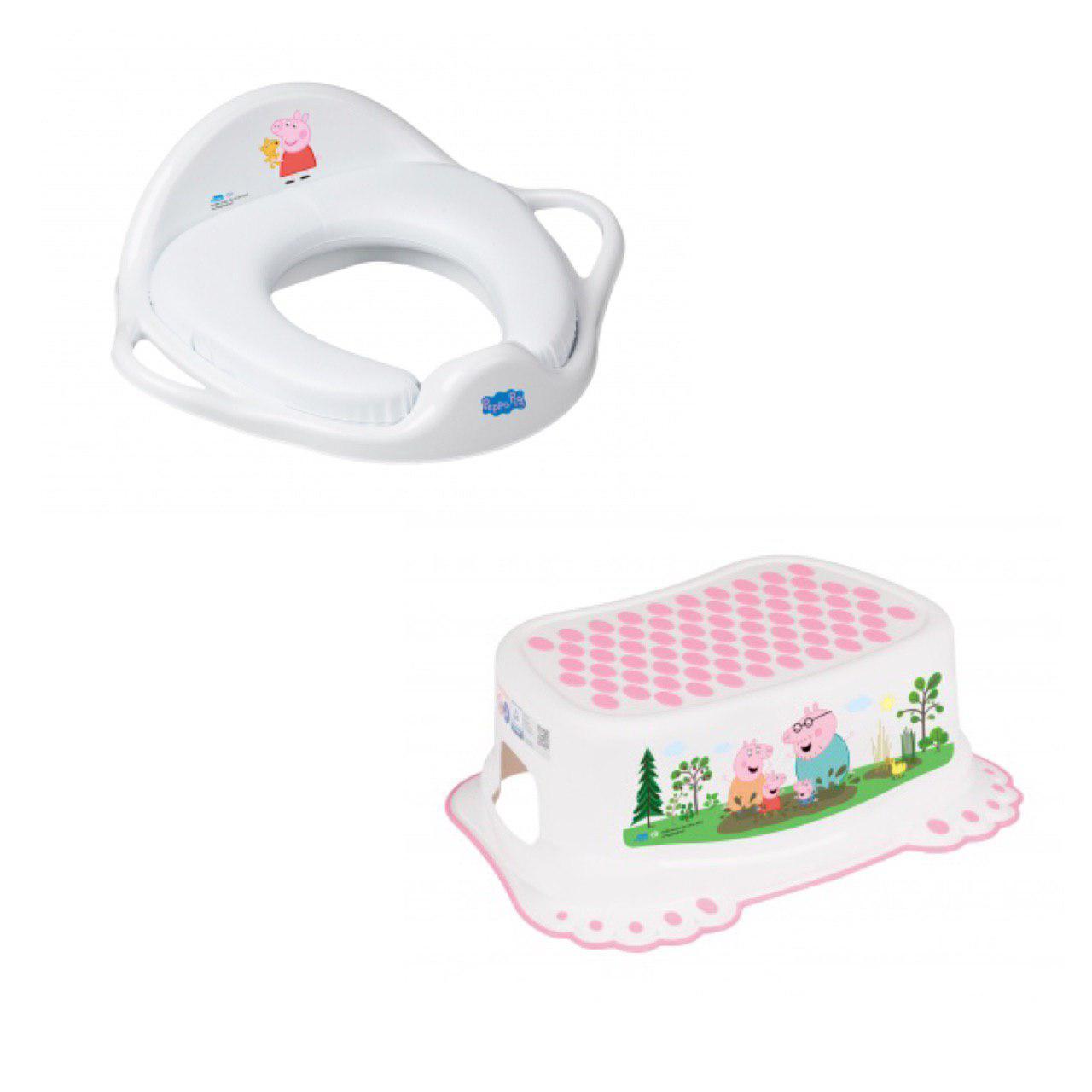 

Комплект накладка на унитаз мягкая, подставка для ног "Свинка Пепа" (Tega baby)