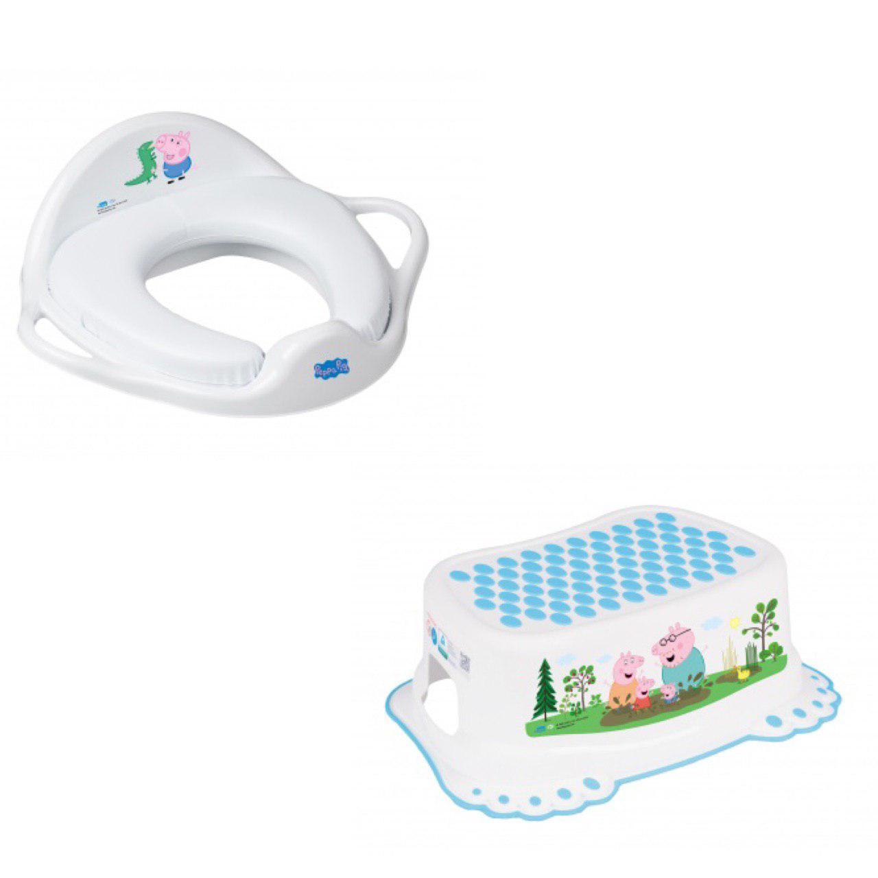 

Комплект накладка на унитаз мягкая, подставка для ног "Свинка Пепа Джорж" (Tega baby)