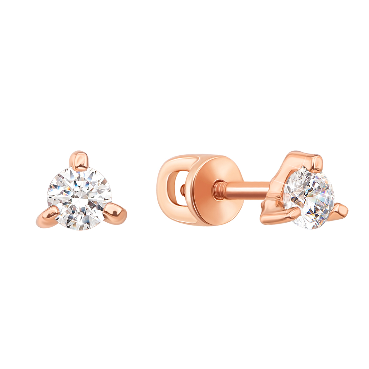 

Серьги-пуссеты из красного золота с фианитом S Zirconia 000122437