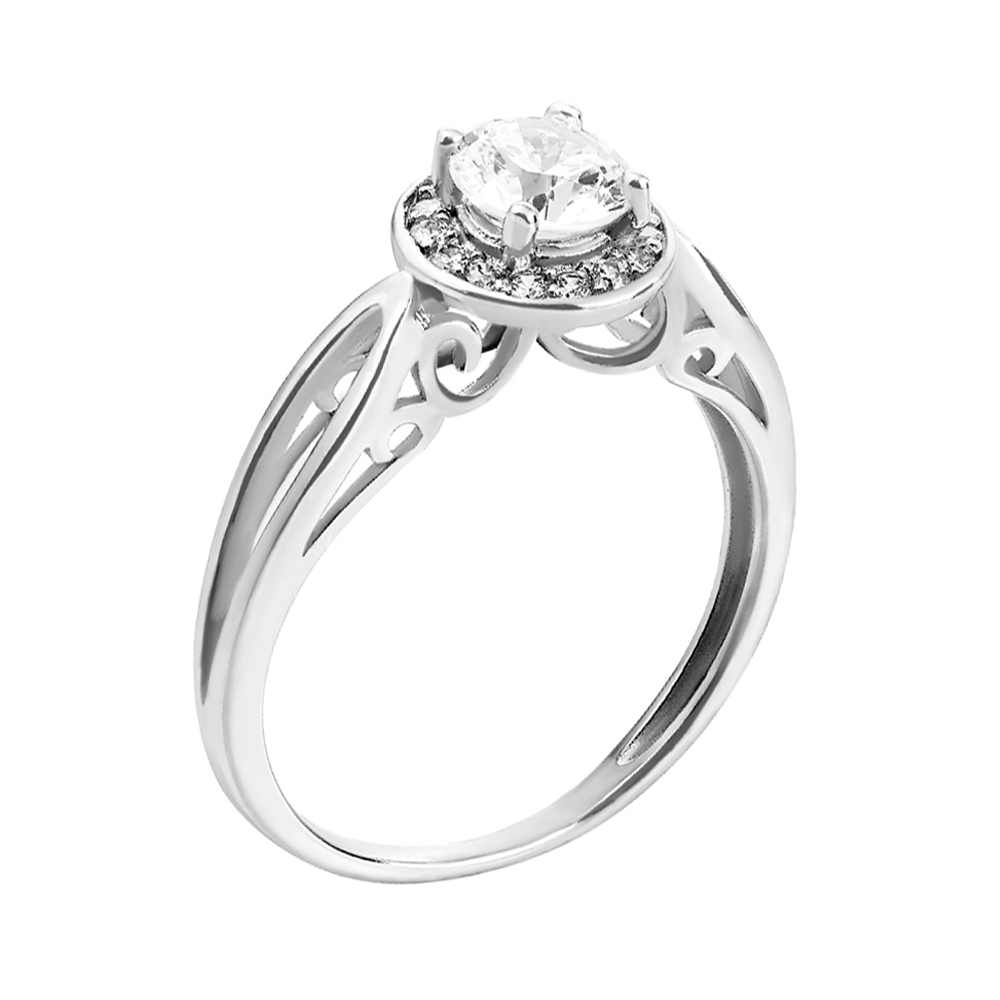 

Серебряное кольцо с узорами и фианитами 000126837 16.5 размера