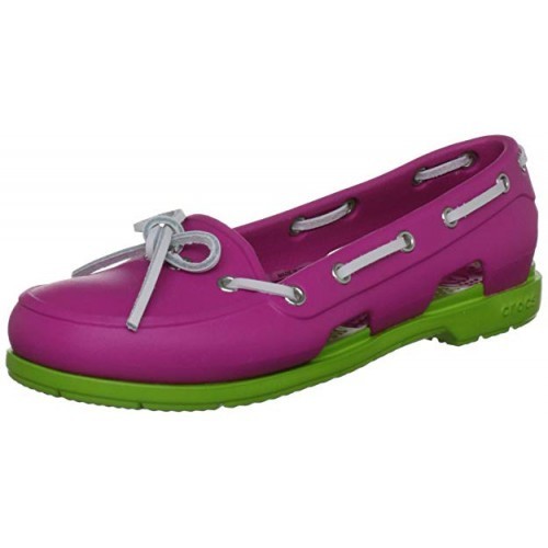 

Мокасины Crocs beach boat, W9, 39-40 евро, розовые с салатовым