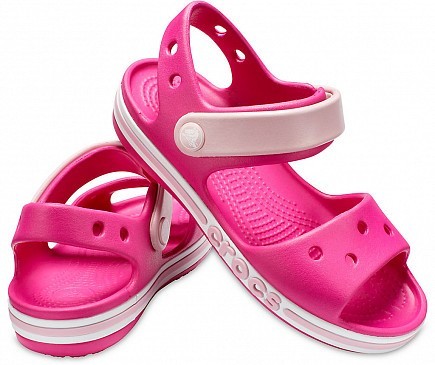 

Босоножки Crocs Crocband J2 33-34 розовые со светлым ремешком