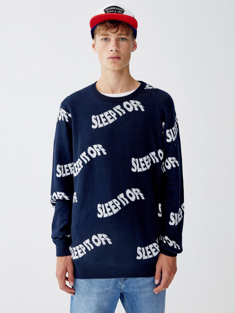 

Джемпер Pull & Bear XAZ203055EPTE  Темно-синий с белым, Джемпер Pull & Bear XAZ203055EPTE S Темно-синий с белым