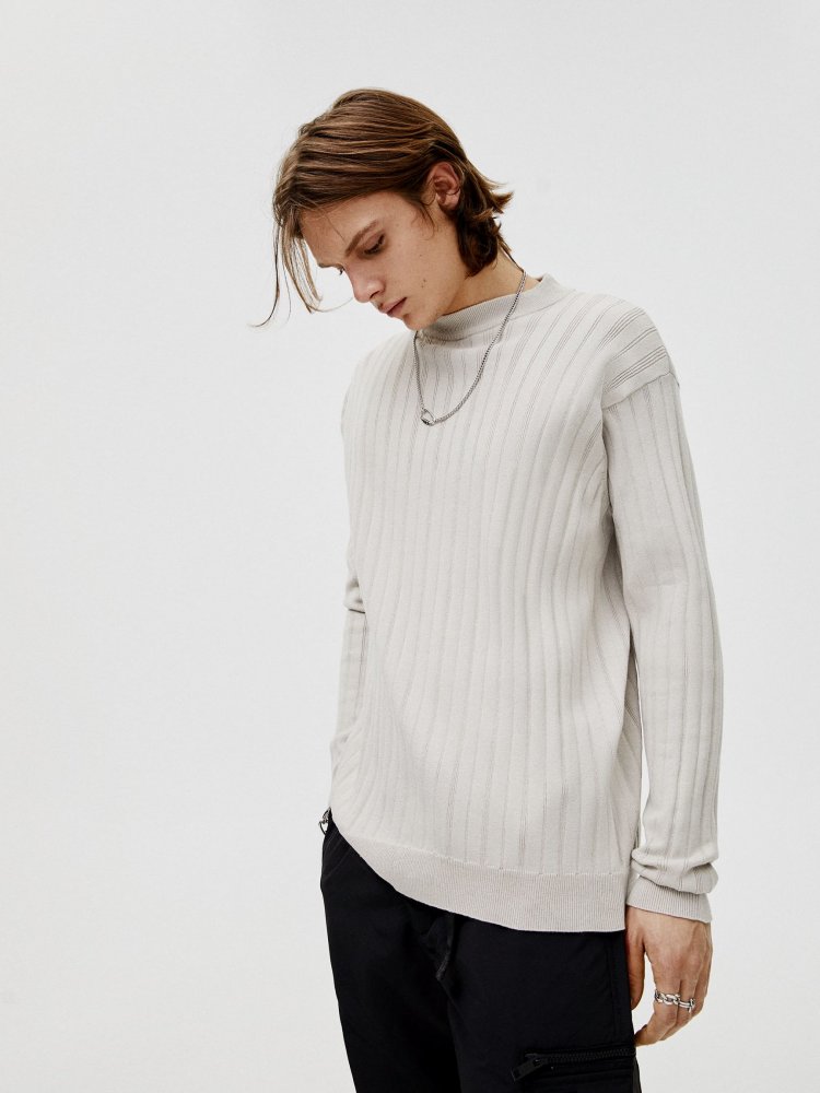 

Джемпер Pull & Bear 5553/509/811  Светло-серый, Джемпер Pull & Bear 5553/509/811 L Светло-серый