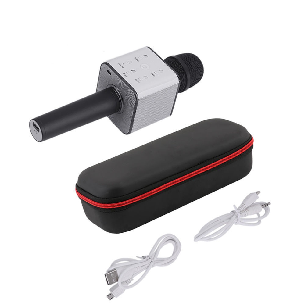 

Bluetooth микрофон для караоке UKC Q7 Блютуз микро + чехол Черный 917793639