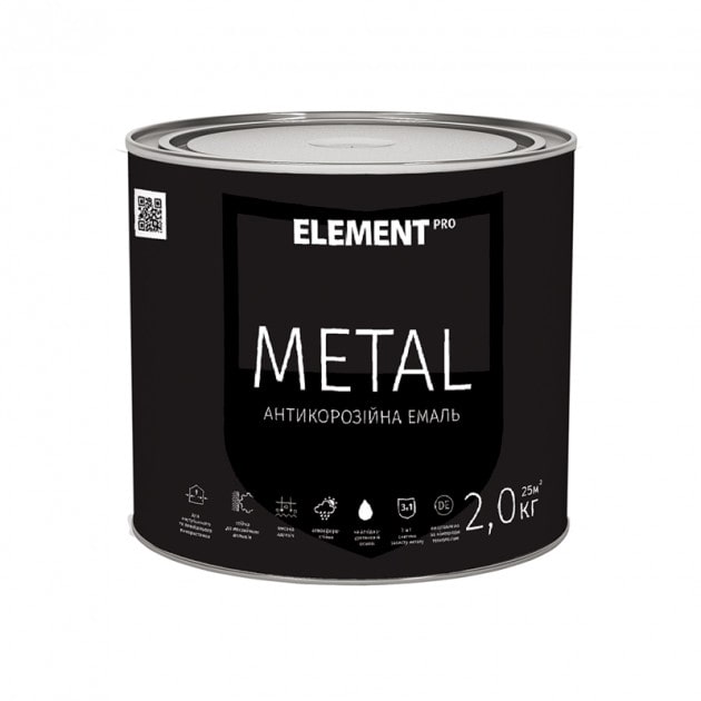 

Краска антикоррозионная ELEMENT PRO METAL 2 кг темно-коричневая