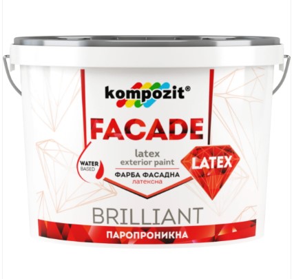 

Краска фасадная силиконовая Kompozit FACADE LATEX 14кг