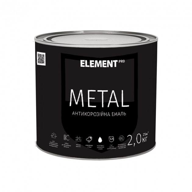

Краска антикоррозионная ELEMENT PRO METAL 2 кг белая