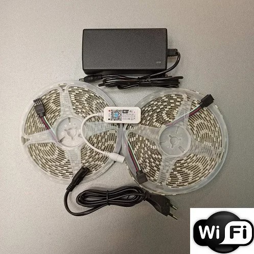 

Комплект лента светодиодная AVT RGB 10 метров с регулировкой цвета Wi-Fi IP65 в силиконе