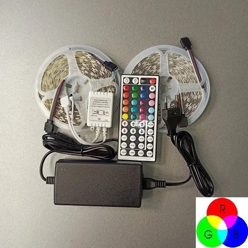 

Комплект лента светодиодная AVT RGB 10 метров с регулировкой цвета IP20 без силикона пульт на 44 кнопки