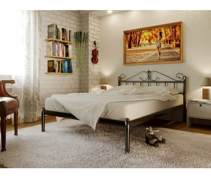 

Кровать Rosana-1 Метакам Черный матовый 120х200