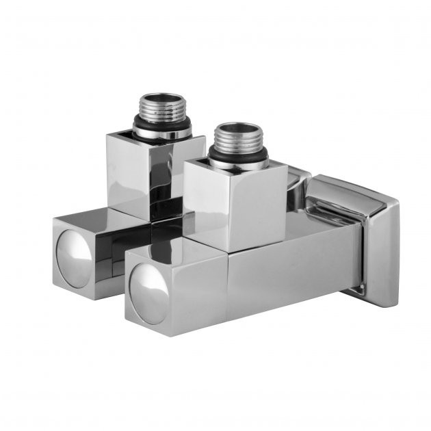 

Набір вентильних кутових кранів SOLOMON LUX з американкою 1/2" CUBE ХРОМ 8888