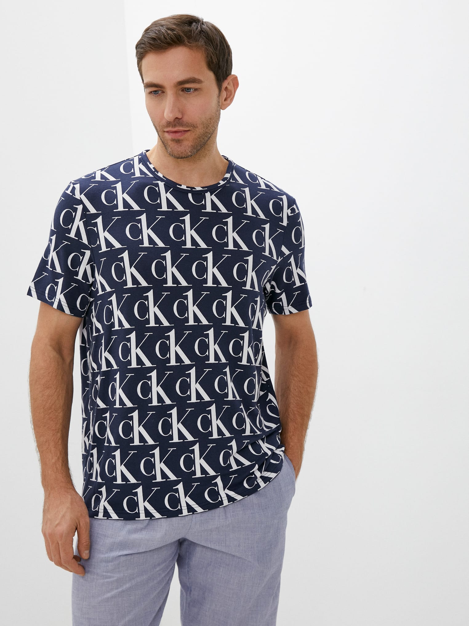 

Футболка Calvin Klein Underwear / Crew Neck NM2135E-V7B  Blue Shadow, Футболка Calvin Klein Underwear S/S Crew Neck NM2135E-V7B S Blue Shadow