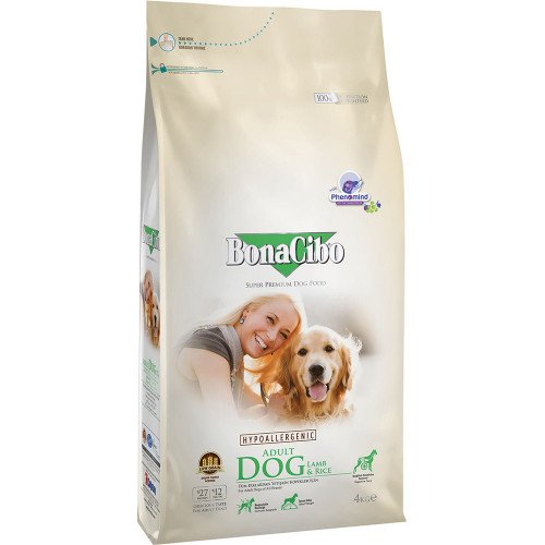 

Сухой корм BonaCibo Adult Dog Lamb&Rice для собак всех пород, ягнёнок/рис, 4 кг