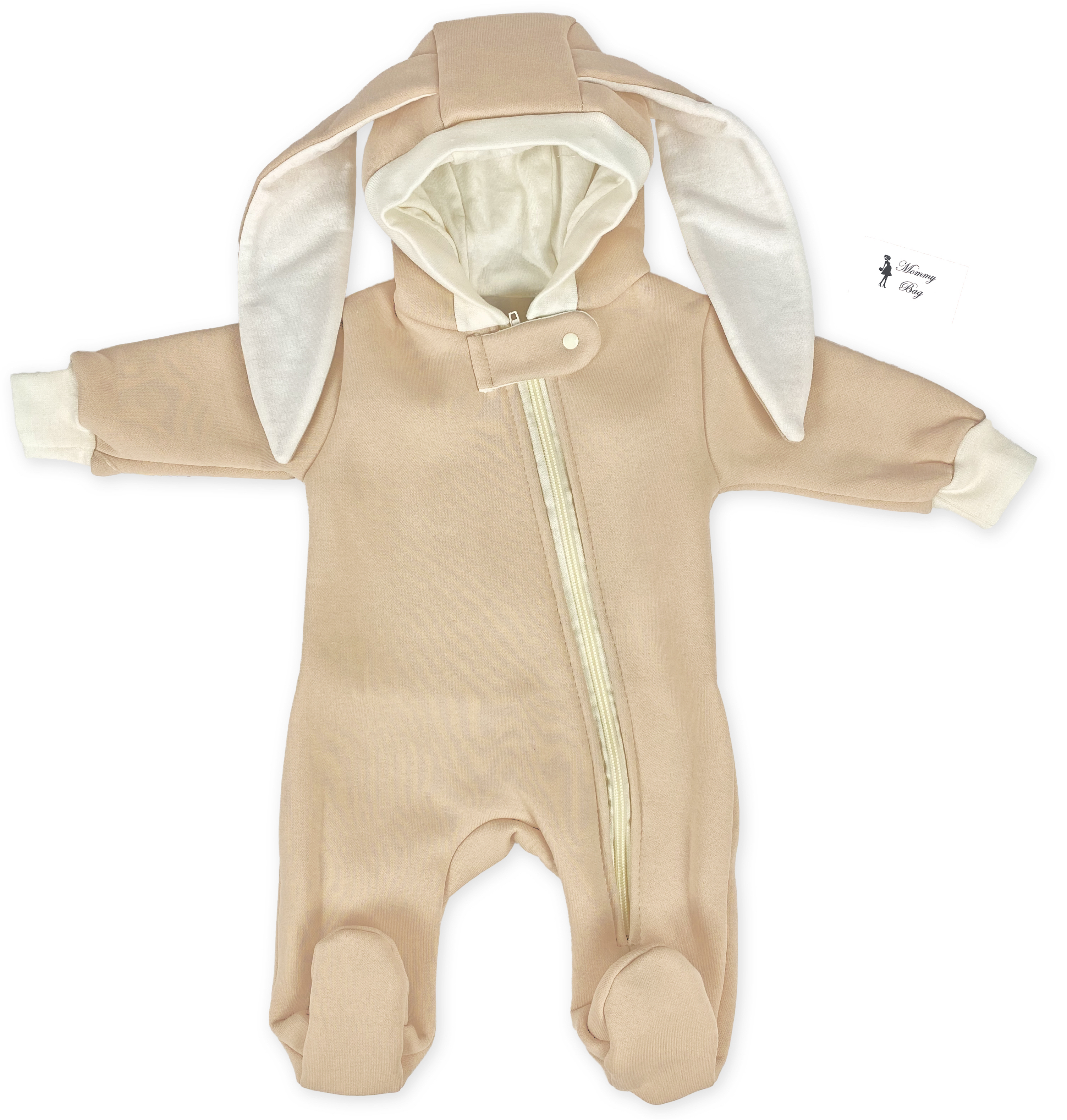 

Комбинезон теплый RoyalBaby Зайчик кремовый (трехнитка на флисе) р.56, 0-3 мес.