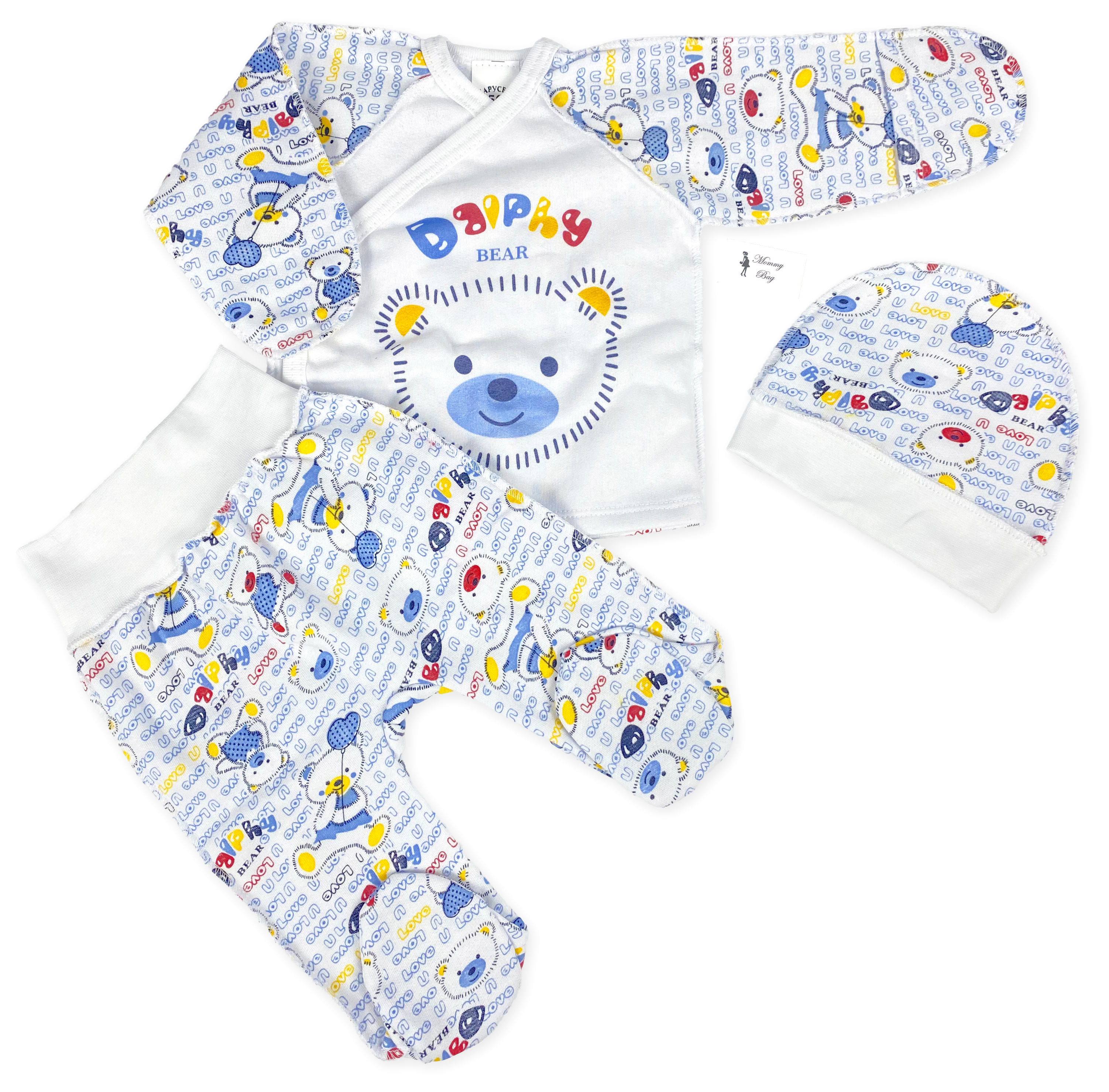 

Комплект 3 ед. RoyalBaby Мишка Даффи р.56, 0-3 мес