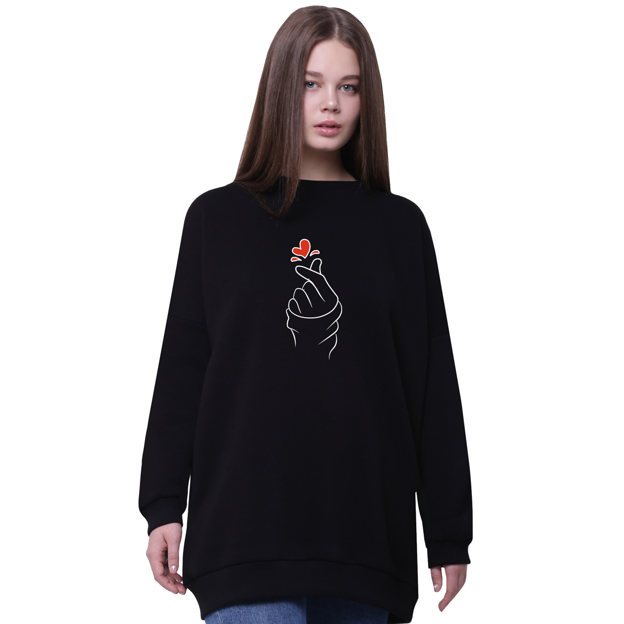 

Свитшот для девочек удлиненный БТС (BTS) Черный (35963-1165-6) 164 см