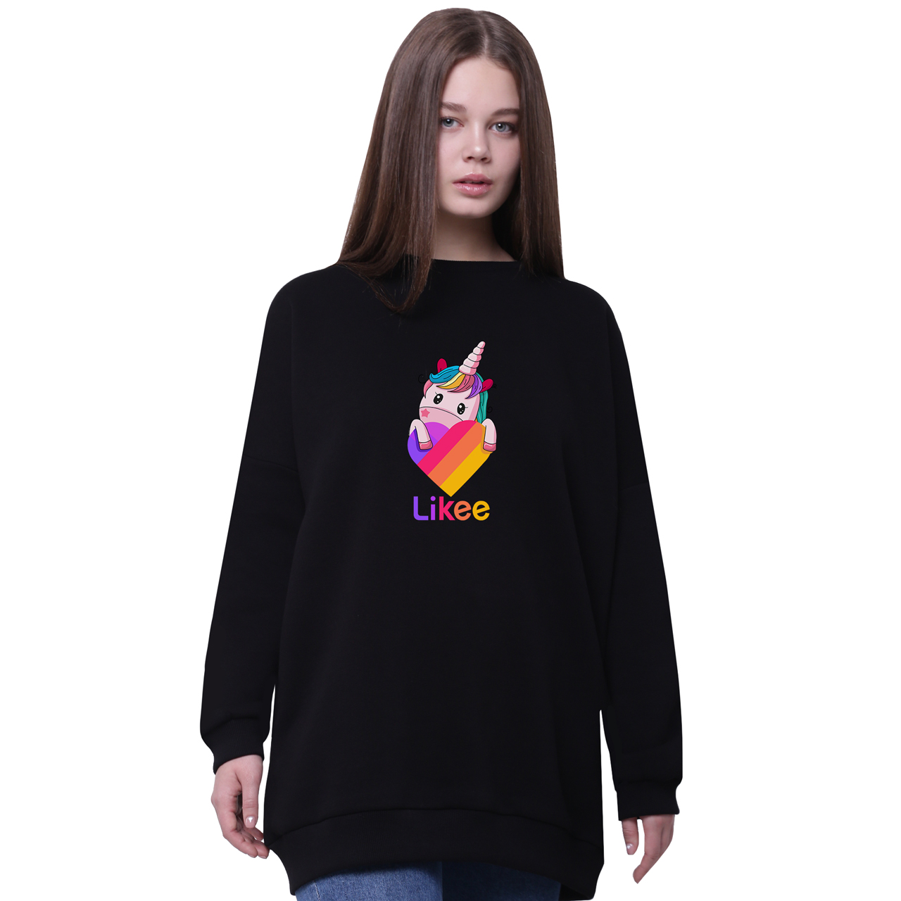 

Свитшот для девочек удлиненный Лайки Единорог (Unicorn Likee) Черный (35963-1597-5) 158 см