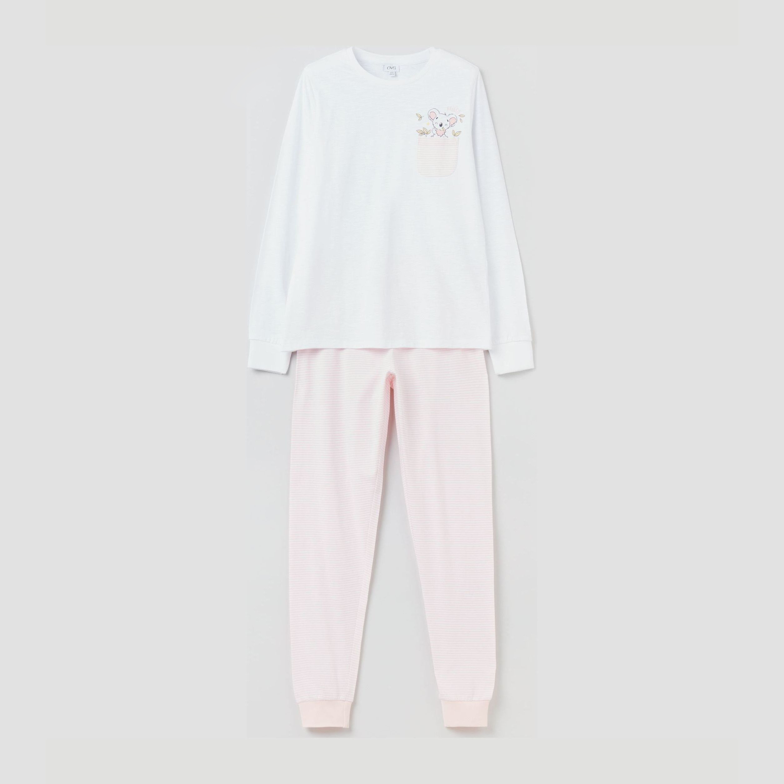 

Пижама (футболка с длинными рукавами + штаны) OVS 1299848 164 см Pink