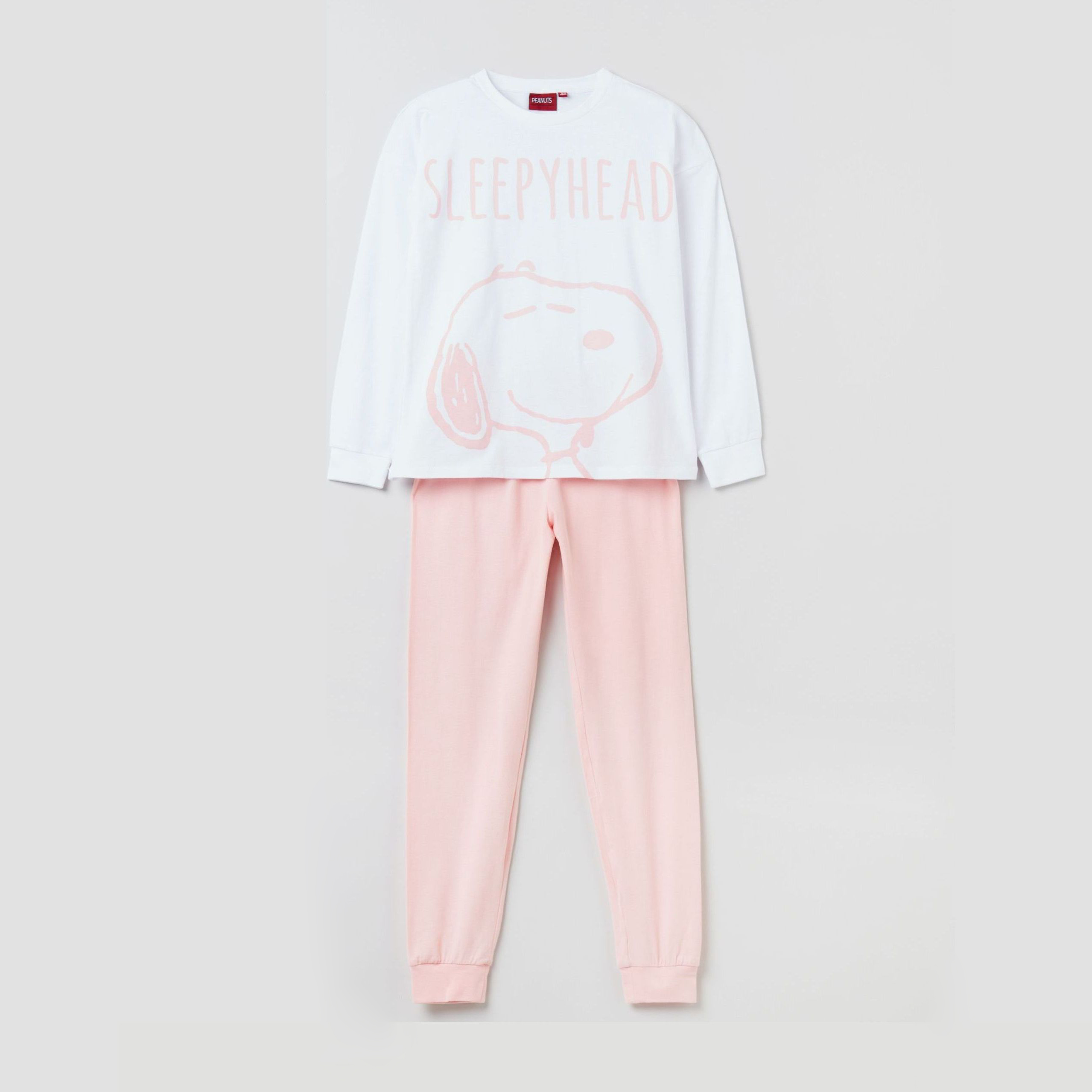 

Пижама (футболка с длинными рукавами + штаны) OVS 1329305 158 см White/Pink