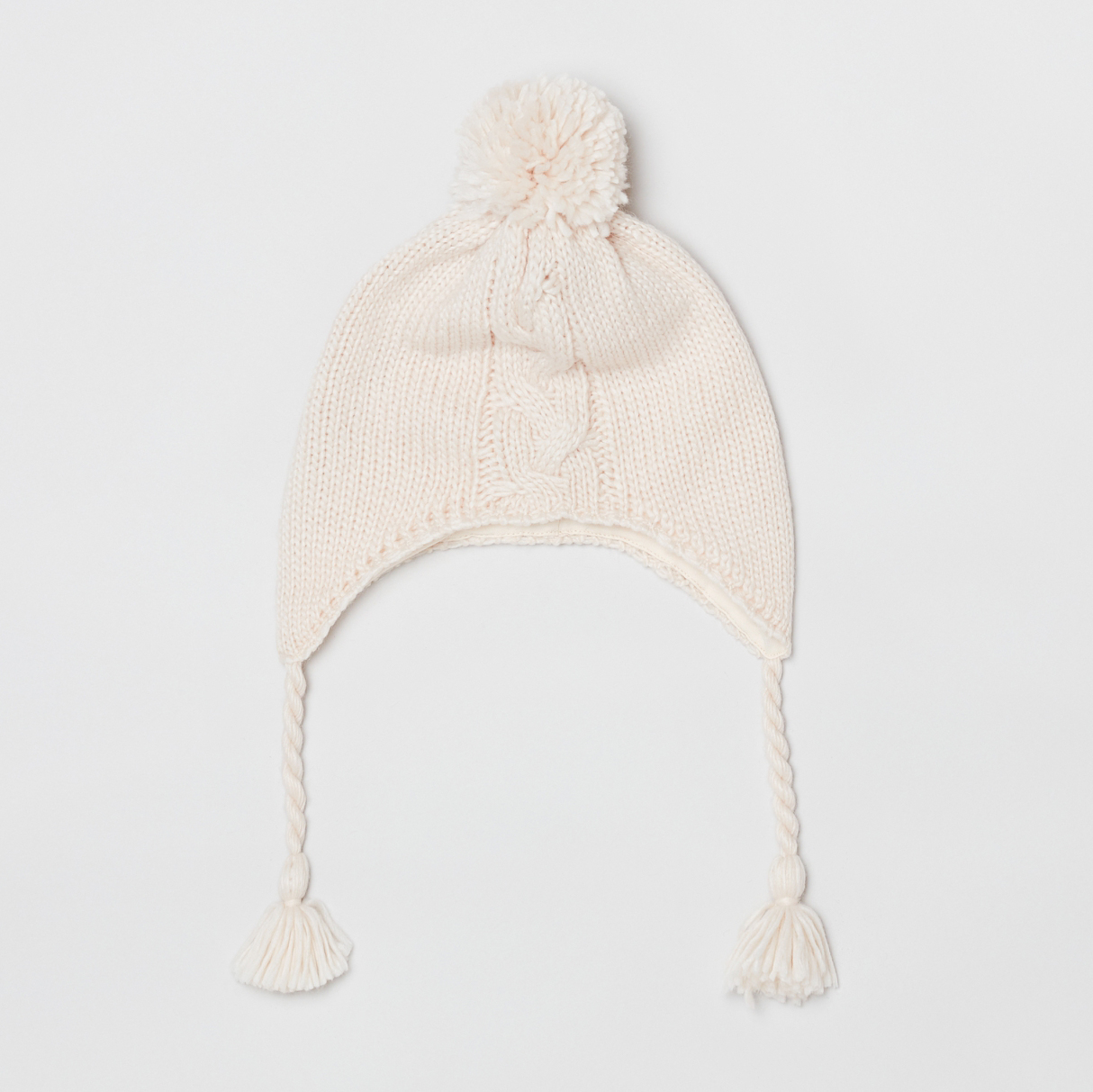 

Зимняя шапка с завязками OVS 1344059 46-48 см White