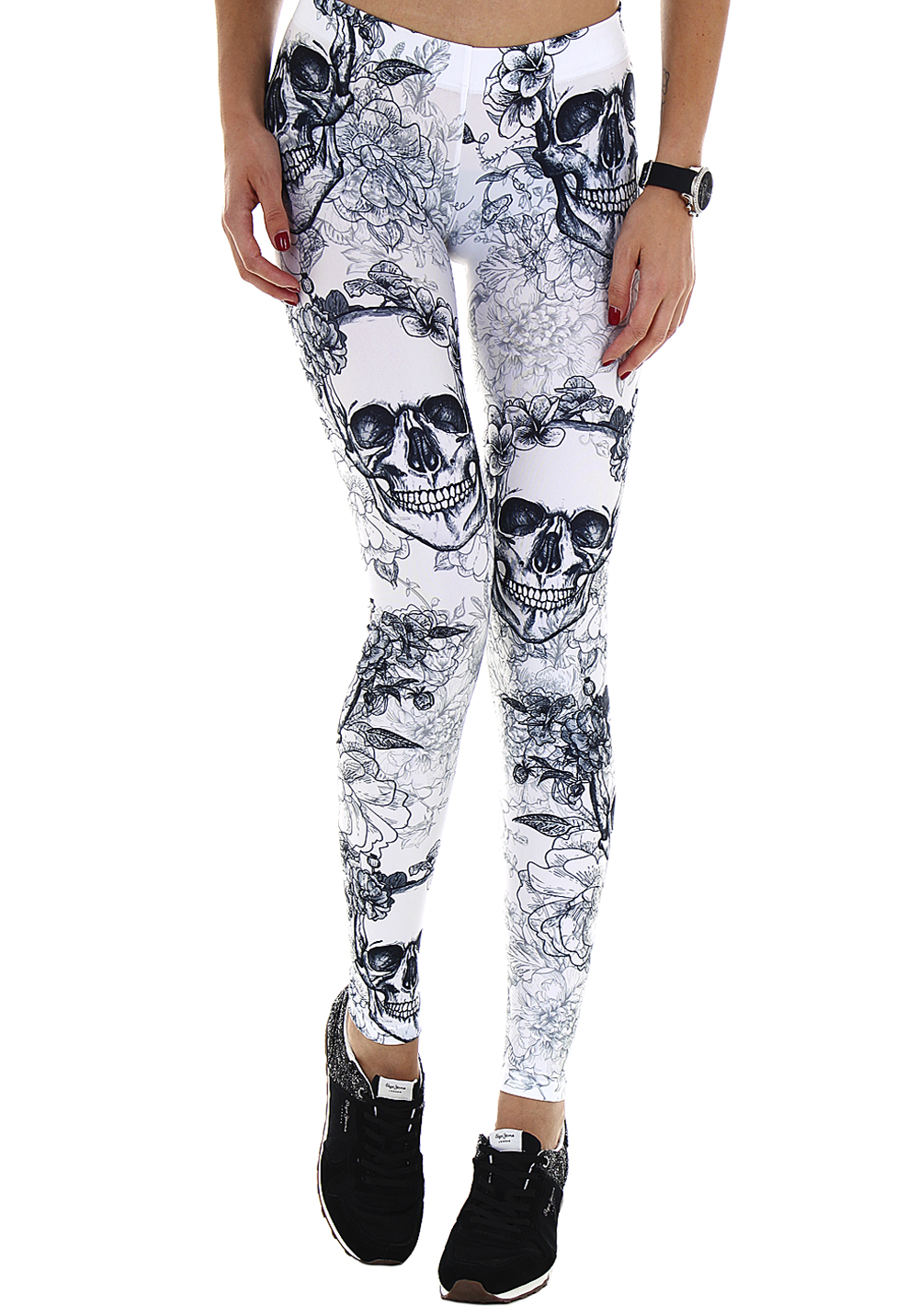 

Лосини жіночі Krutyakov BLACK WHITE SKULLS  білий 123032, Лосини жіночі Krutyakov BLACK WHITE SKULLS M білий 123032