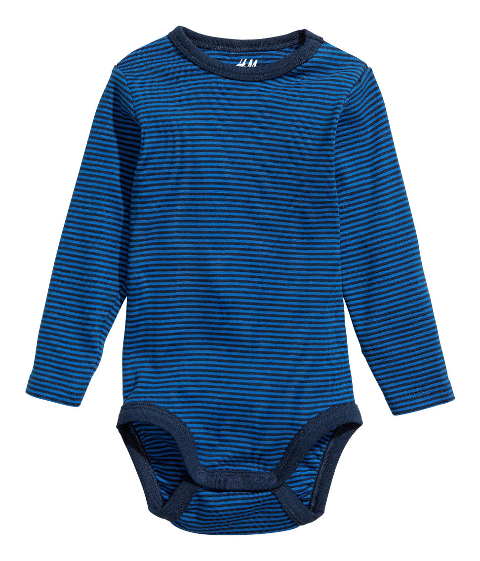 

Бодик H&M с длинным рукавом Синий (6-9/74) (5)