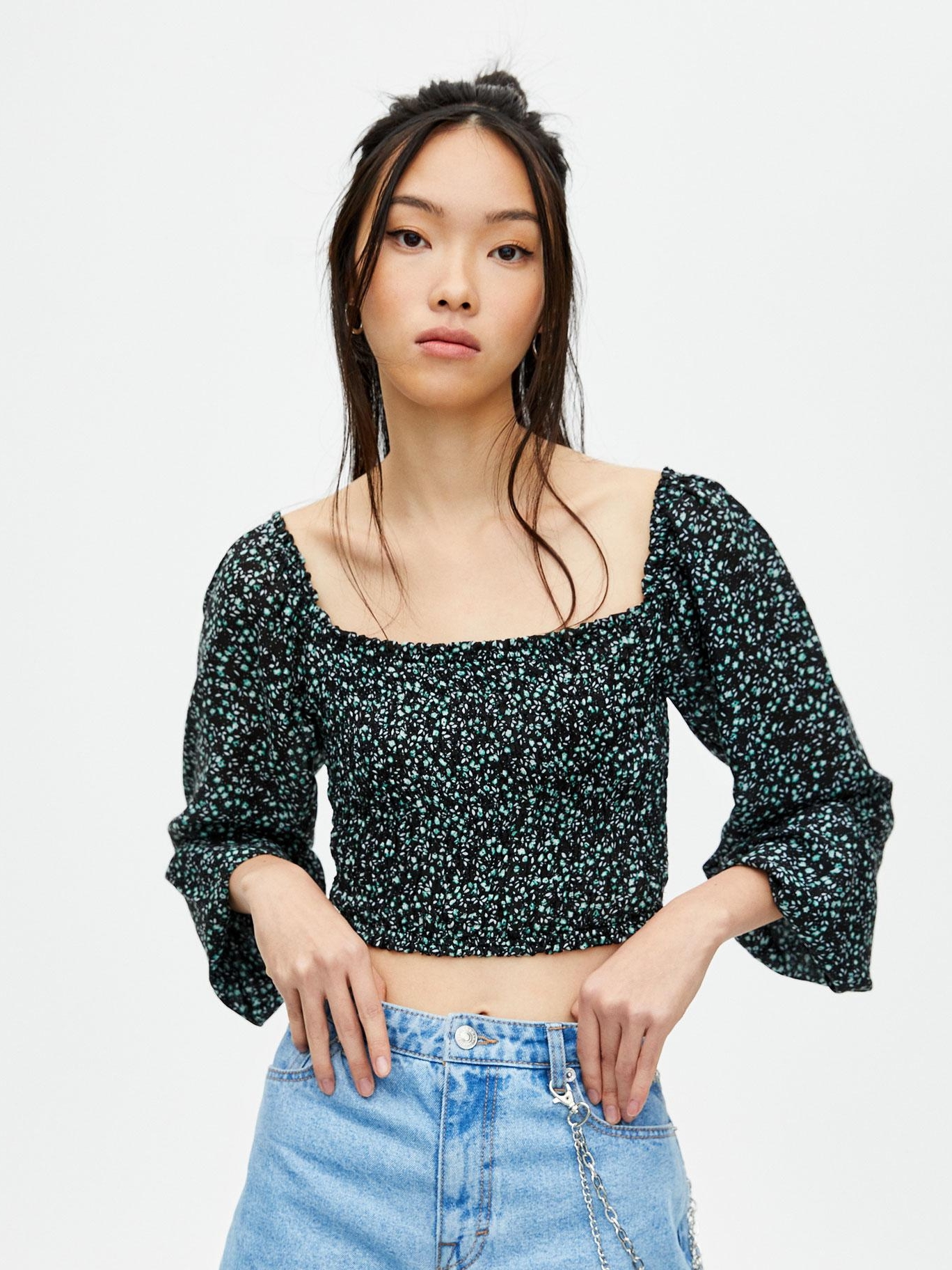 

Топ Pull & Bear XAZ260493FNDP  Черный, Топ Pull & Bear XAZ260493FNDP L Черный