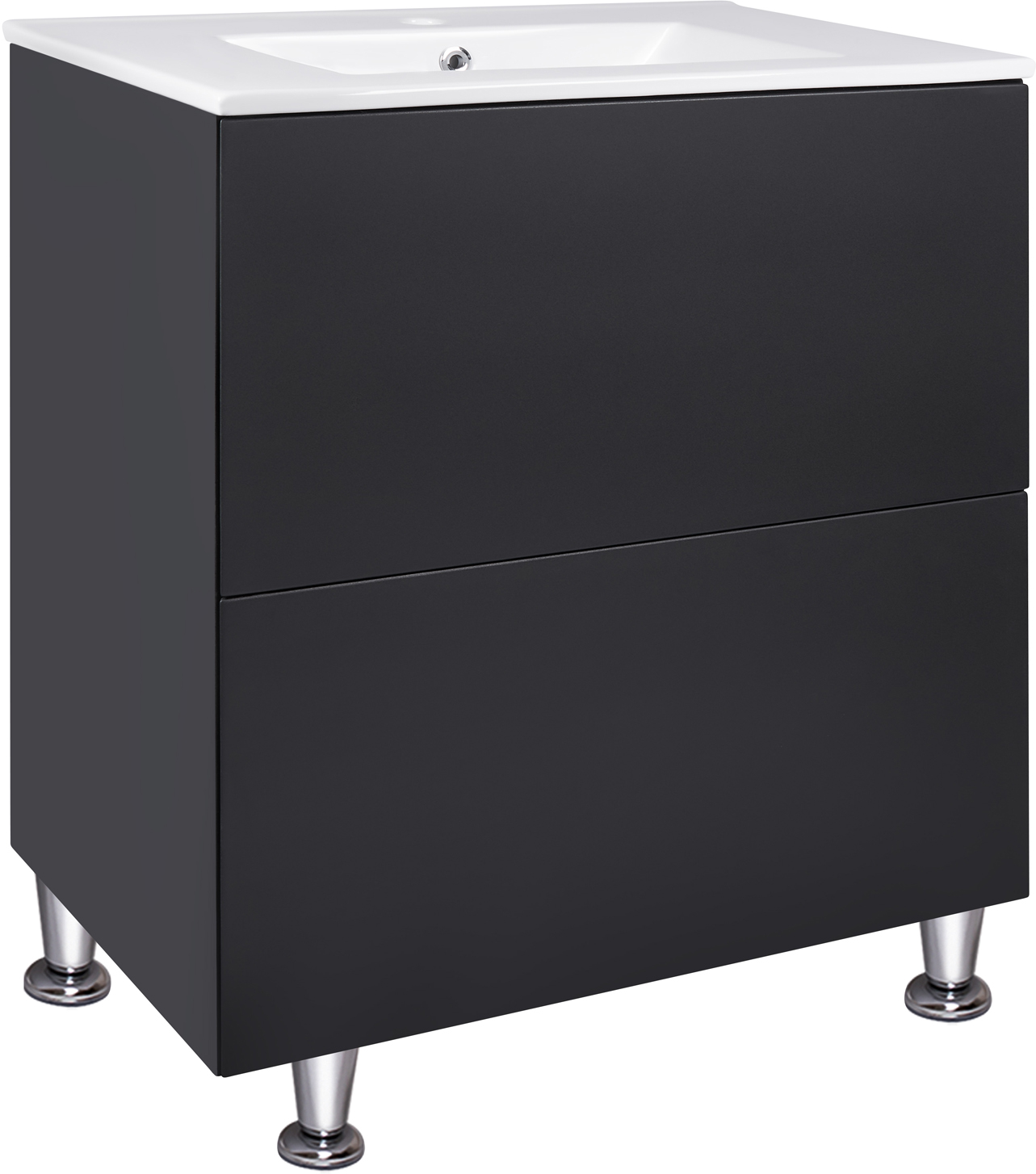 

Тумба напольная QTAP Tern 700х725х437 Matt Black с умывальником QT1771TNL7023070CMB