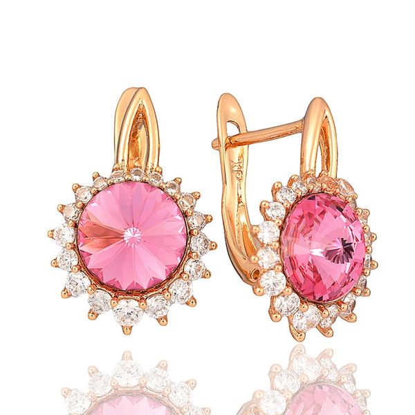 

Позолочені сережки Swarovski Xuping 21680-рожеві