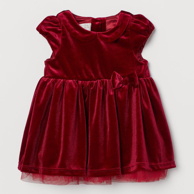 

Платье велюровое H&M 060889266 80 см Бордовое