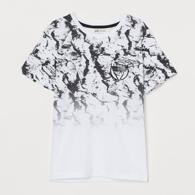 

Футболка H&M 060812375 134-140 см Белая/Черная