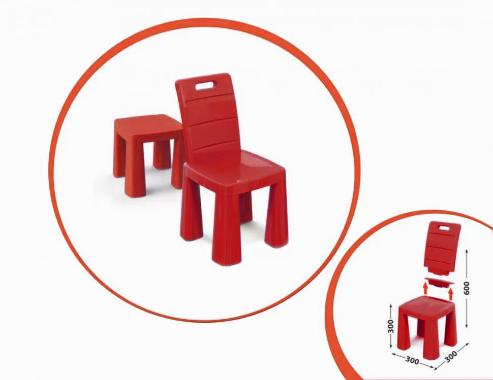 

Детский стул-табурет DOLONI TOYS высота табуретки 30 см Красный