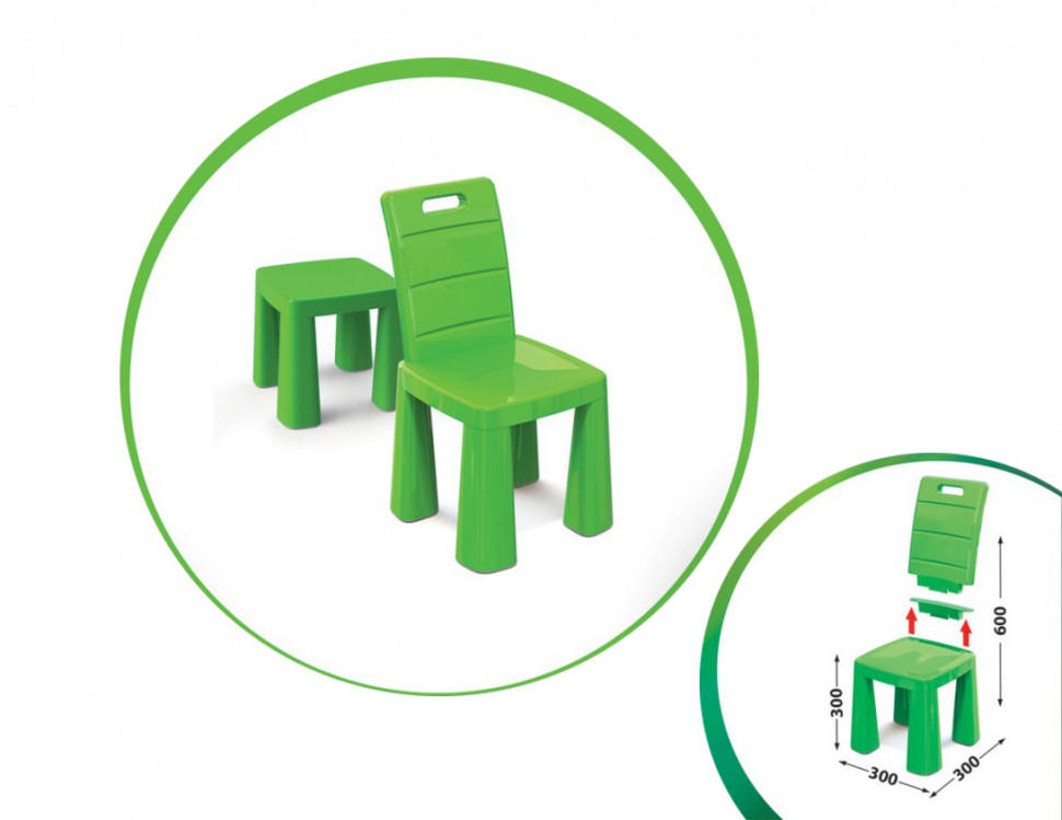 

Детский стул-табурет DOLONI TOYS высота табуретки 30 см Зелёный