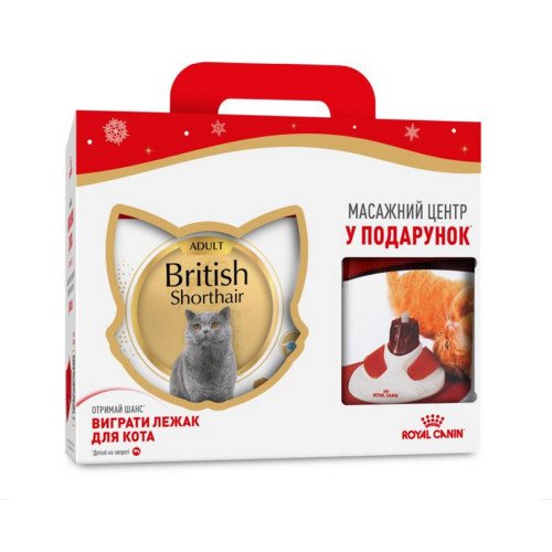 

Сухой корм Royal Canin British Adult для британских короткошерстных кошек, 4 кг + массажный центр в подарок