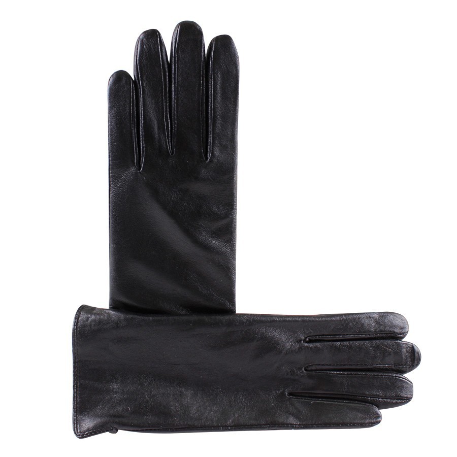 

Женские перчатки de esse из гладкой матовой кожи Черные L020-1 Размер 7.5