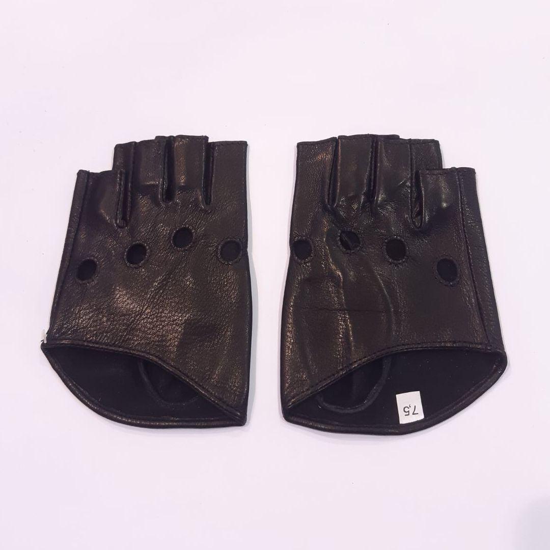 

Женские перчатки митенки кожаные GlovesUA мод.317 р.8 черные (без пальцев)