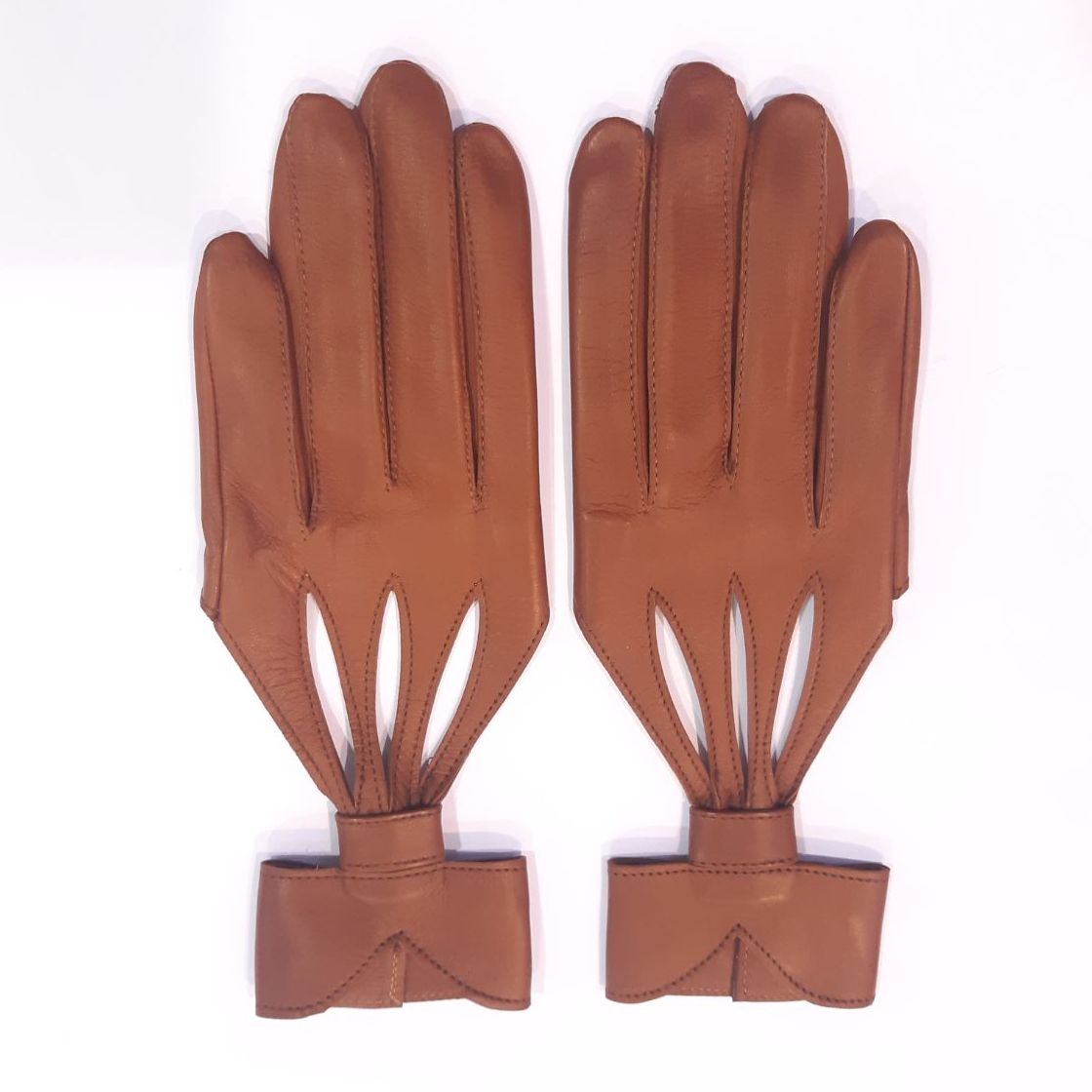 

Женские автомобильные кожаные перчатки GlovesUA мод.516 р.8 кирпичный