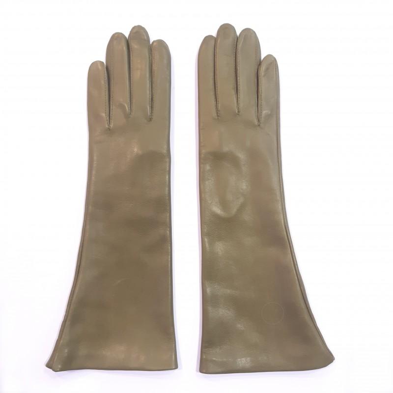 

Женские длинные перчатки GlovesUA мод.052-33 р.8,5 оливковые