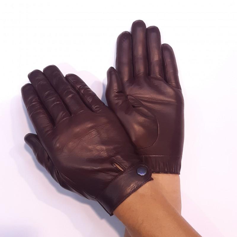 

Мужские перчатки кожаные с ремешком GlovesUA мод.541 р.8,5 слива