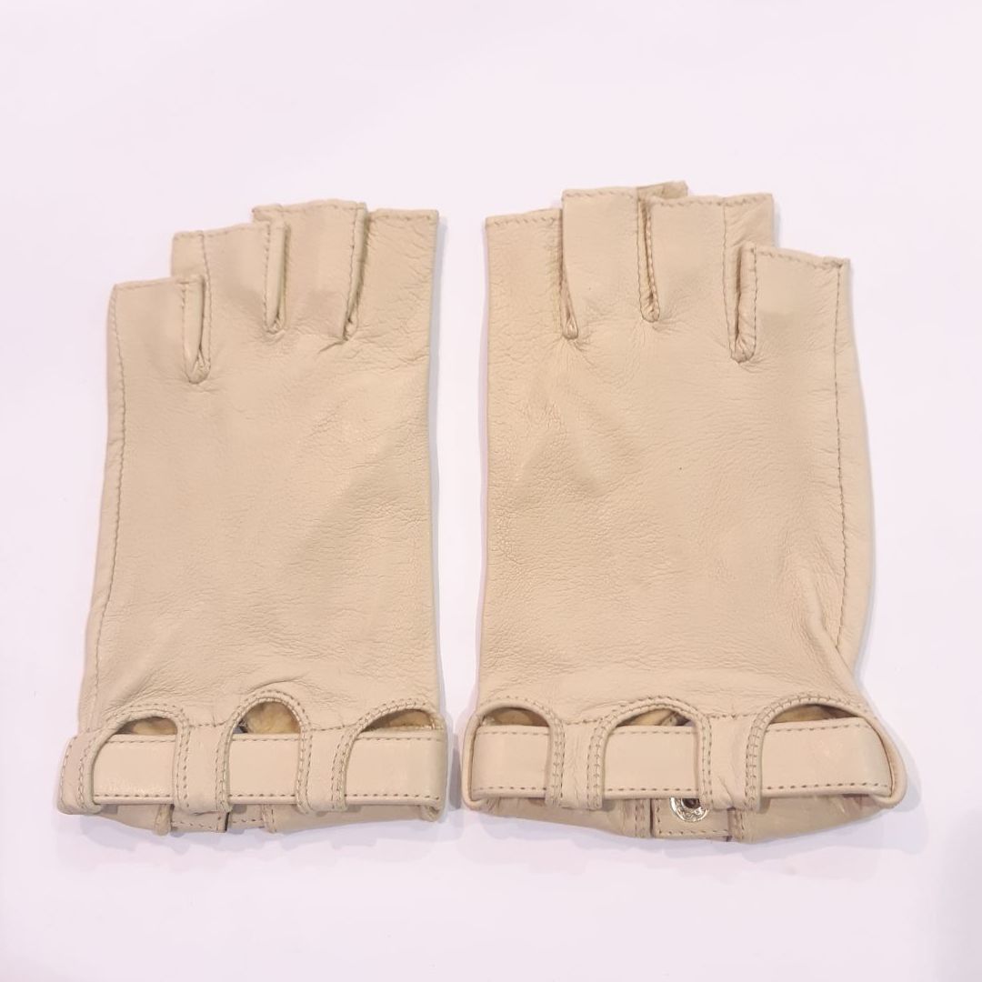 

Женские перчатки митенки кожаные GlovesUA мод.359 р.6,5 бежевые