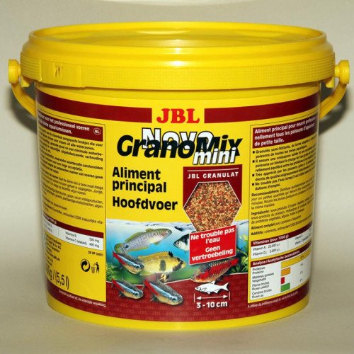 

Основной корм в форме гранул JBL NovoGranoMix mini для небольших рыб, 5.5 л