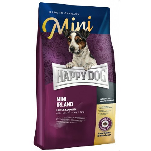 

Сухой корм Happy Dog Mini Irland для взрослых собак мелких пород с проблемами кожи и шерсти, с лососем, 1 кг