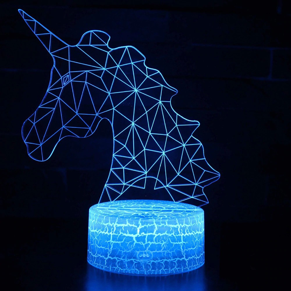 

Портативный детский ночник 3D LED Unicorn Space (Единорог) с пультом ДУ