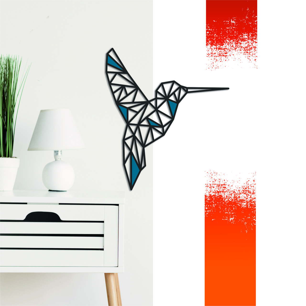

Декоративная деревянная картина Manific Decor Колибри со вставками 50х58 см Черный