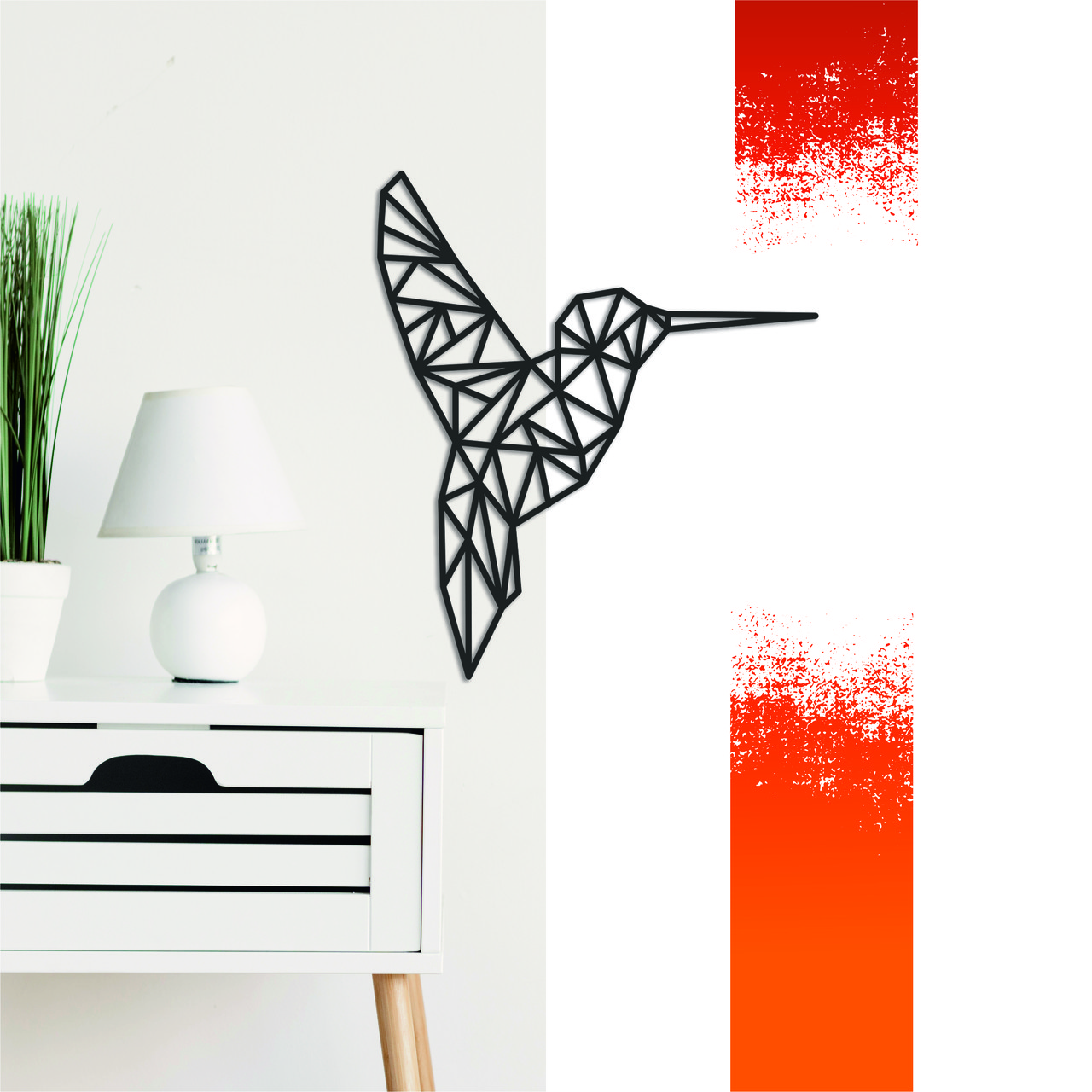 

Декоративная деревянная картина абстрактная модульная полигональная Панно Colibri / Колибри Manific Decor 50*58 см