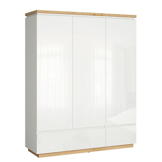 

Просторный 3-дверный шкаф с ящиками для спальни Erla Black Red White 163x206x53 (S426-SZF3D2S) 101931