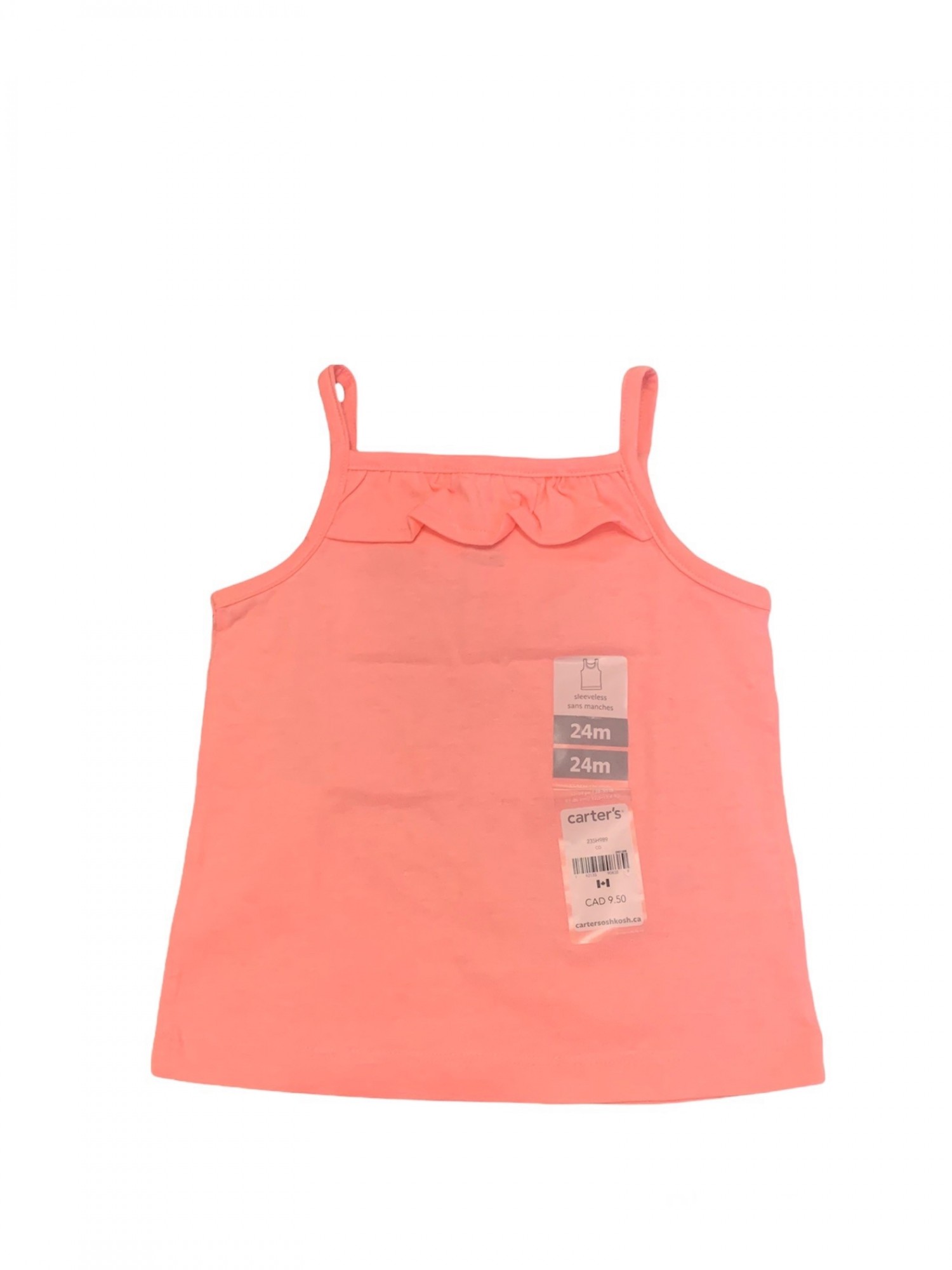 

Майка Carters 24 мес 81-86 см Персиковая с рюшей