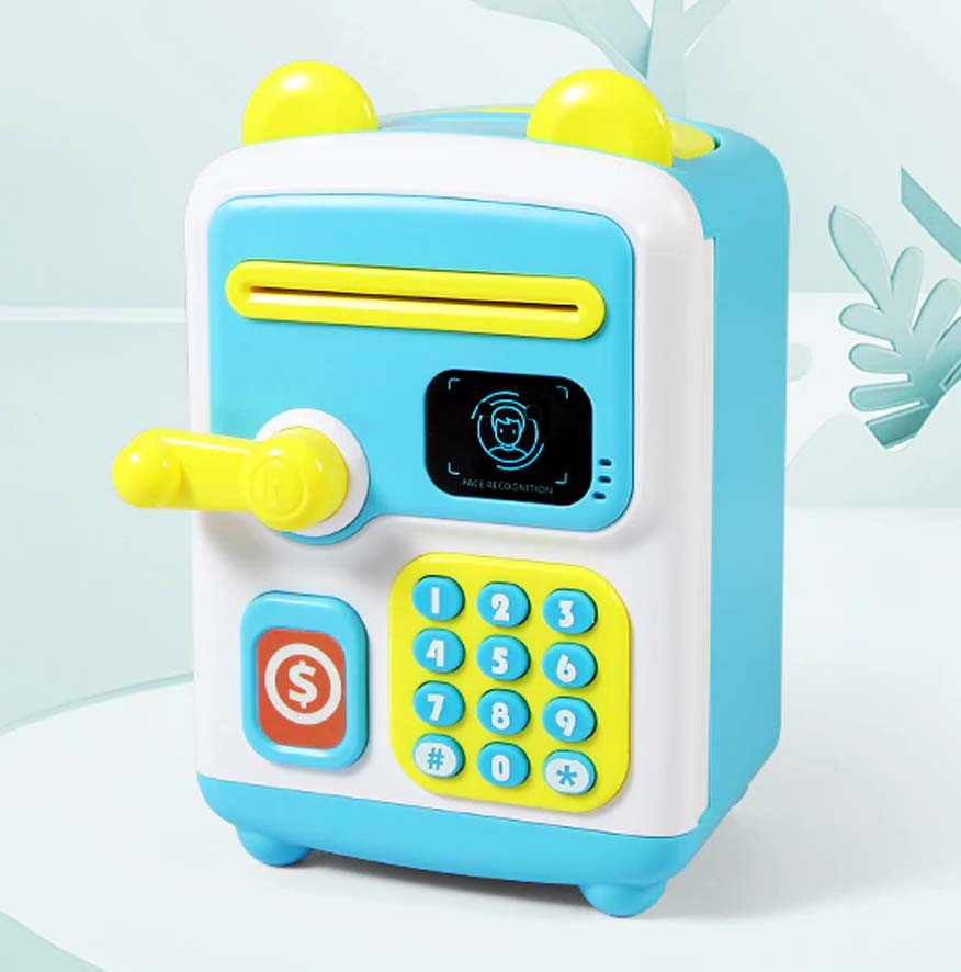 

Копилка-сейф с кодовым замком Face Recognition Money BOX Синяя | Электронная детская копилка