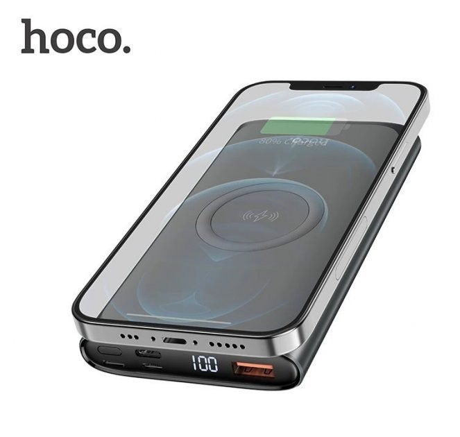 

УМБ Hoco Q6 Aegis с функцией беспроводной зарядки (22.5W, 10000 mAh, USB Type-С) powerbank – темно серый